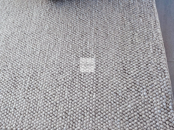 Pebbles Pure Wool Silver Stone Hand Woven Rug custom