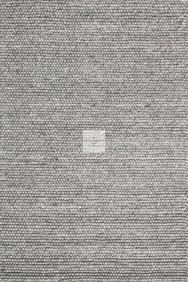 Pebbles Pure Dark Grey Wool Hand Woven Rug custom