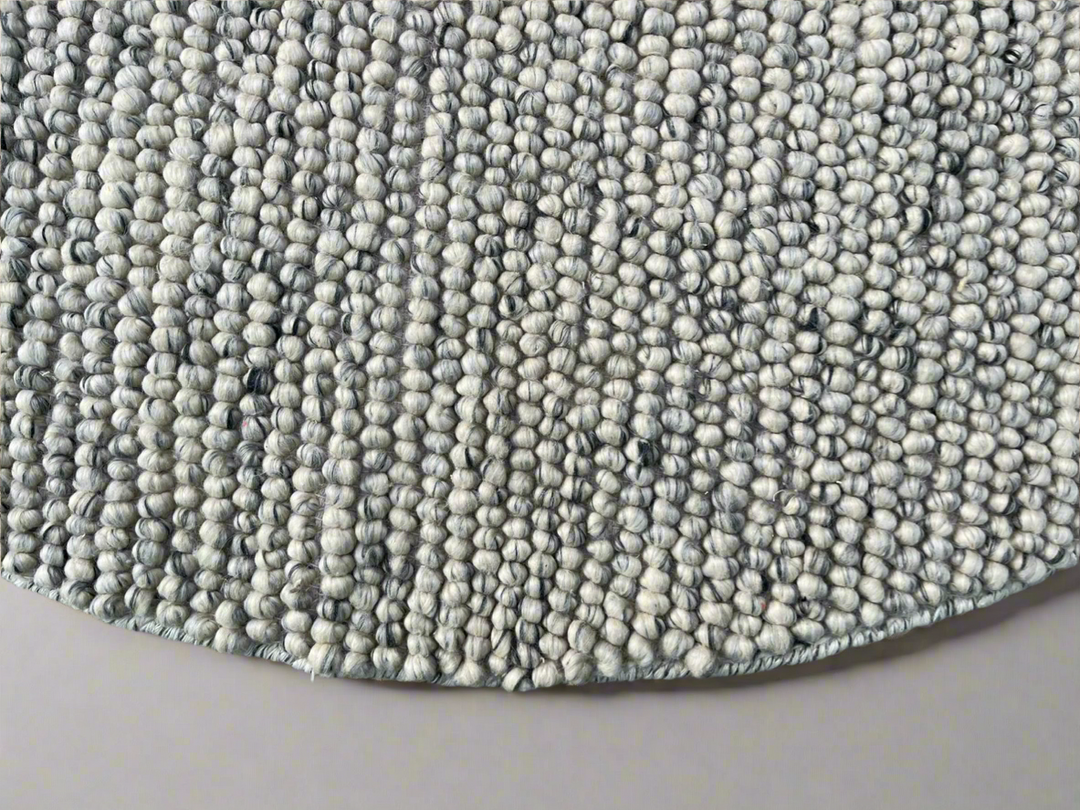 Pebbles Pure Oyster Wool Hand Woven Rug