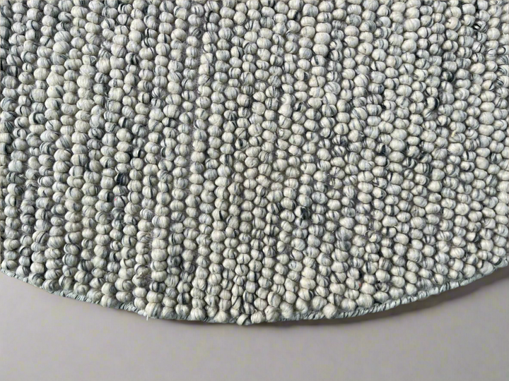 Pebbles Pure Oyster Wool Hand Woven Rug