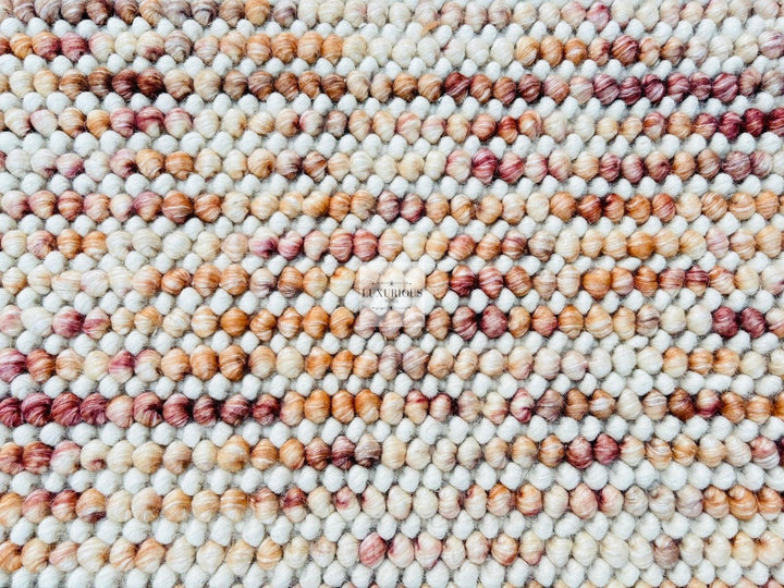Pebbles Cherry Blush Hand Woven Wool Rug