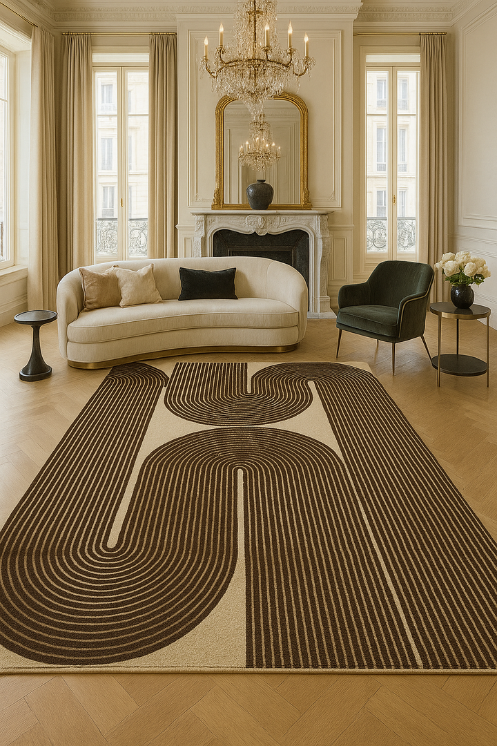 ARIA Viper Modern Rug 100% Wool Brown Hand Tufted Rug