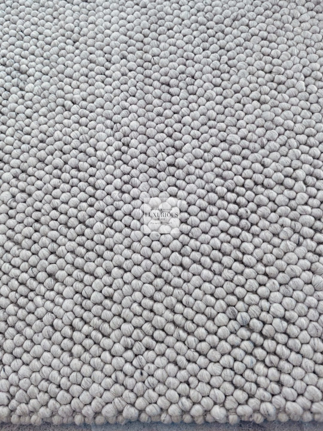 Pebbles Pure Wool Silver Stone Hand Woven Rug custom