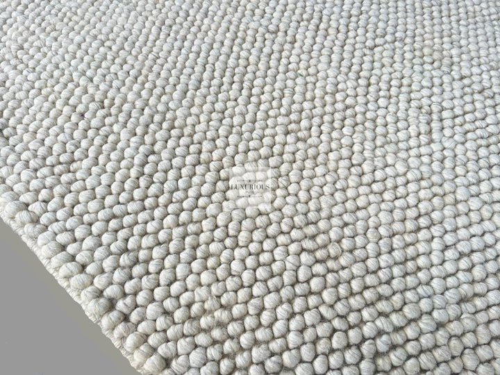 Pebbles Pure Wool Silver Stone Hand Woven Rug custom