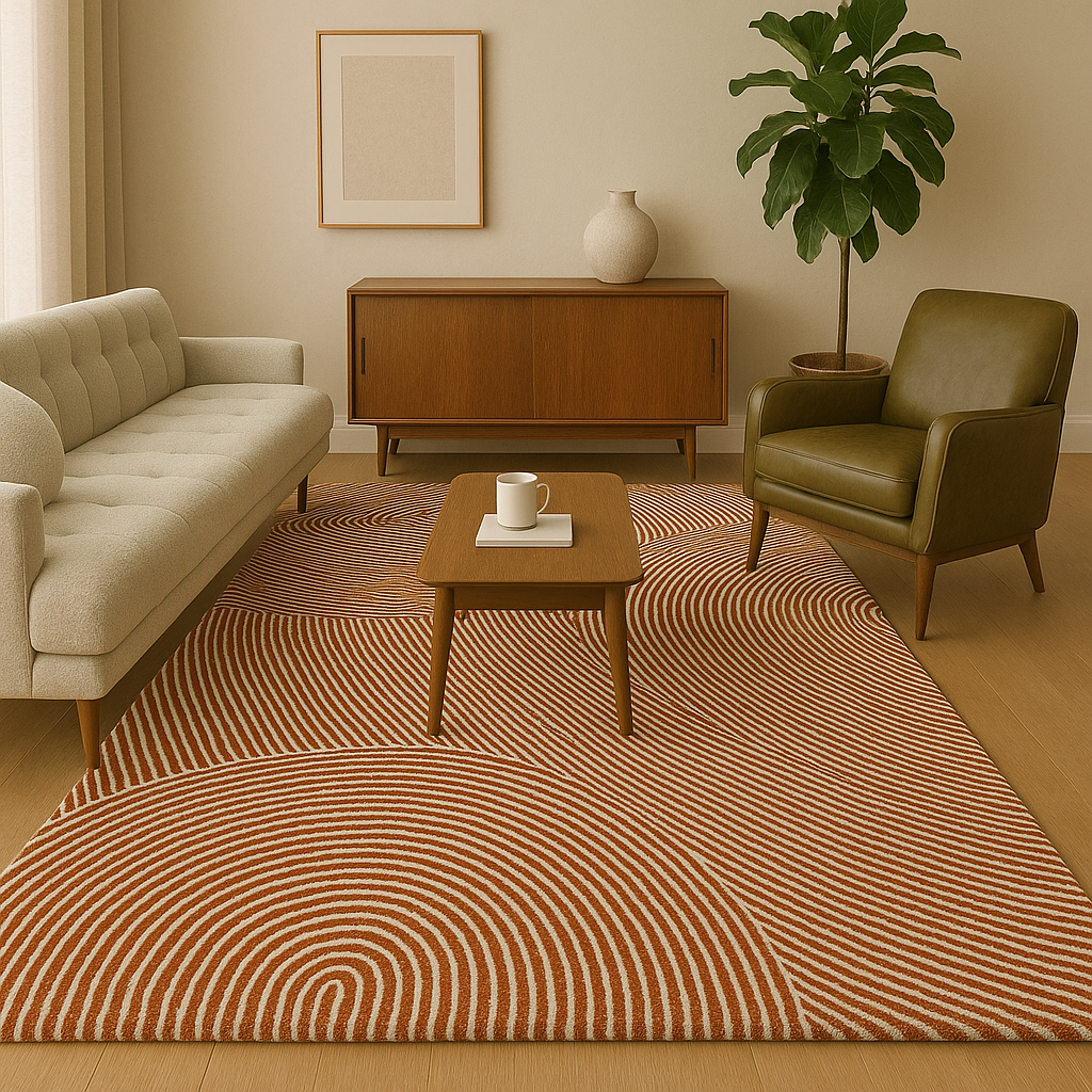 Viper Modern Rug 100% Wool Gold Hand Tufted Rug