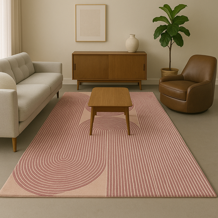 ARIA Viper Modern Rug 100% Wool Blush Rose Hand Tufted Rugs