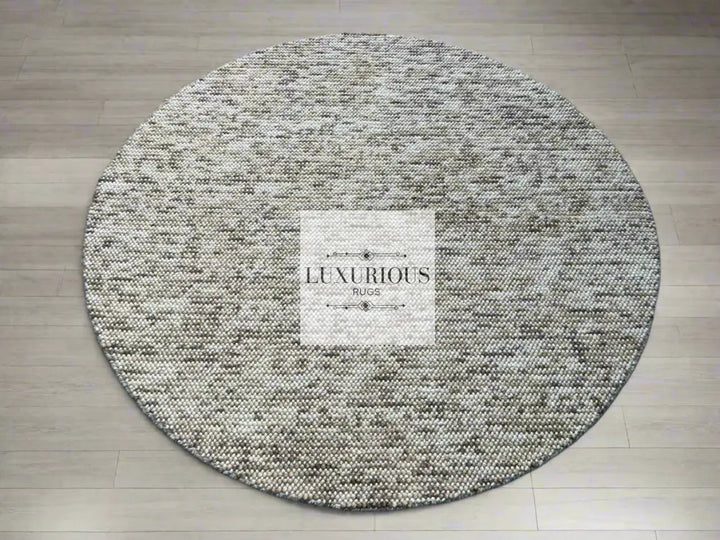 Pebbles Cherry Beige Stone River Hand Woven Wool Rug