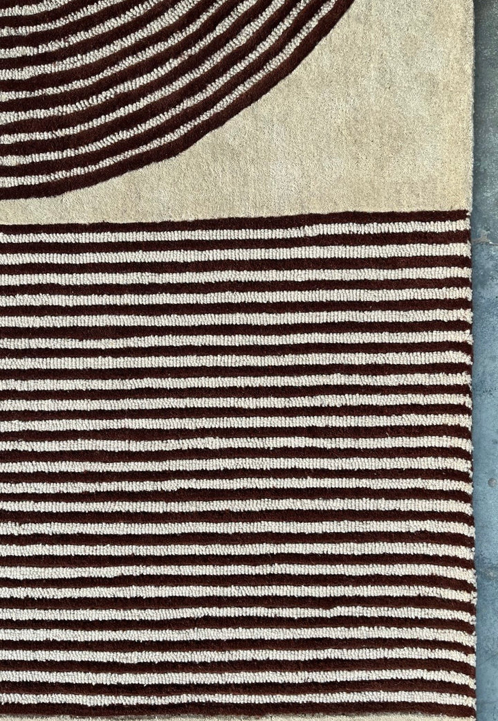 ARIA Viper Modern Rug 100% Wool Brown Hand Tufted Rug