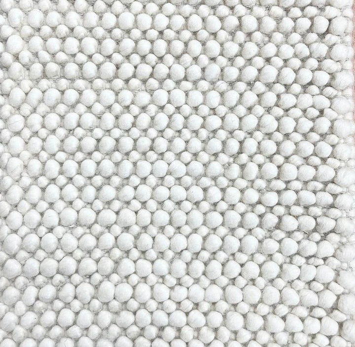 Pebbles Cherry White Hand-Woven NZ Wool Rug