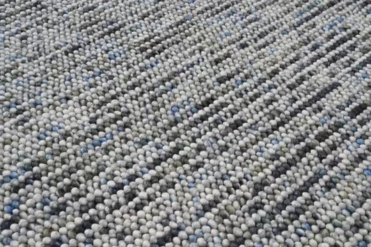 Pebbles Hand Woven Wool Blue Multi color Rug