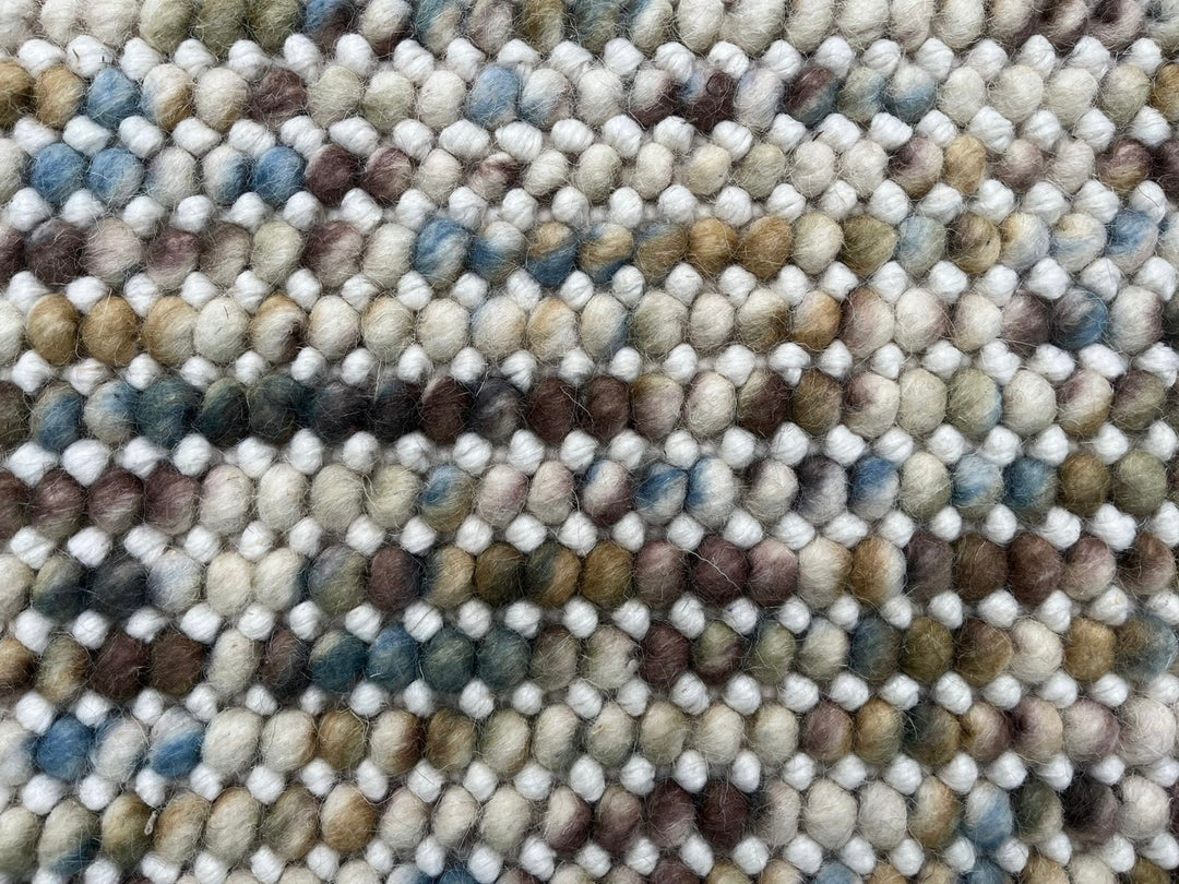 Pebbles cherry Hand Woven Wool Ivory Multi color Rug