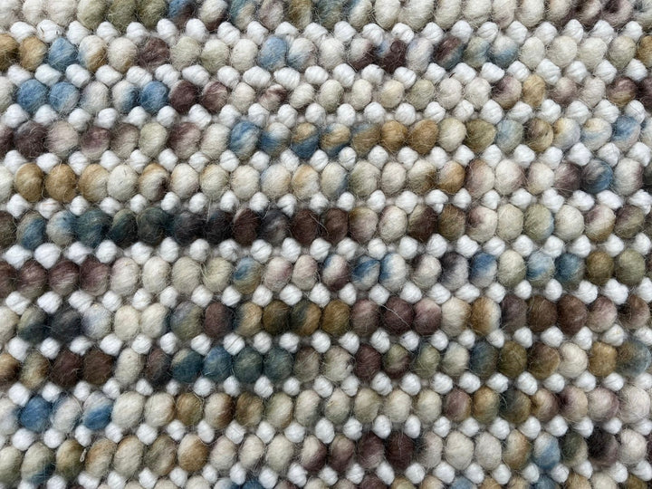 Pebbles cherry Hand Woven Wool Ivory Multi color Rug