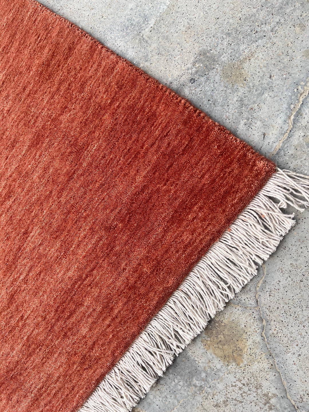 Dazzle Terracotta Flame Color Handloom Knotted Rug 100% Pure Wool