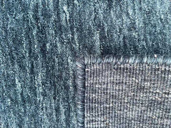 Dazzle Midnight Blue Color Handloom Knotted Rug 100% Pure Wool
