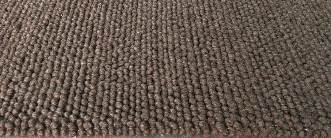 Pebbles Brown Hand Woven Wool and Cotton Blend Rug