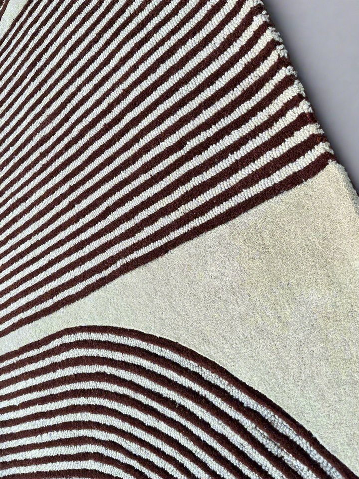 ARIA Viper Modern Rug 100% Wool Brown Hand Tufted Rug