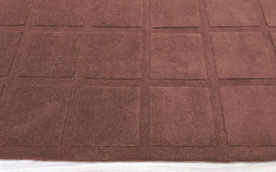Forma Modern Rug 100% Wool Red Mahogany Color Hand Tufted Rug
