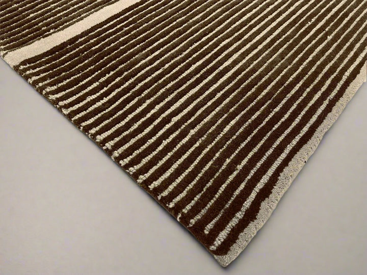 ARIA Viper Modern Rug 100% Wool Brown Hand Tufted Rug