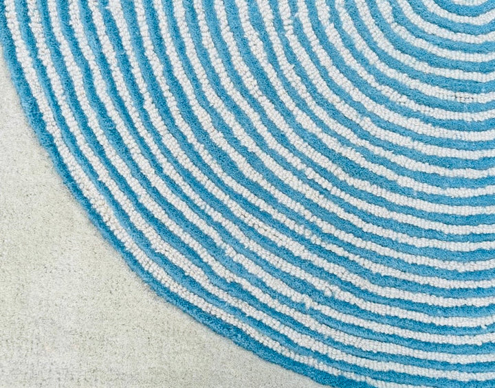 ARIA Viper Modern Rug 100% Wool Ocean Wave Blue Hand Tufted Rug