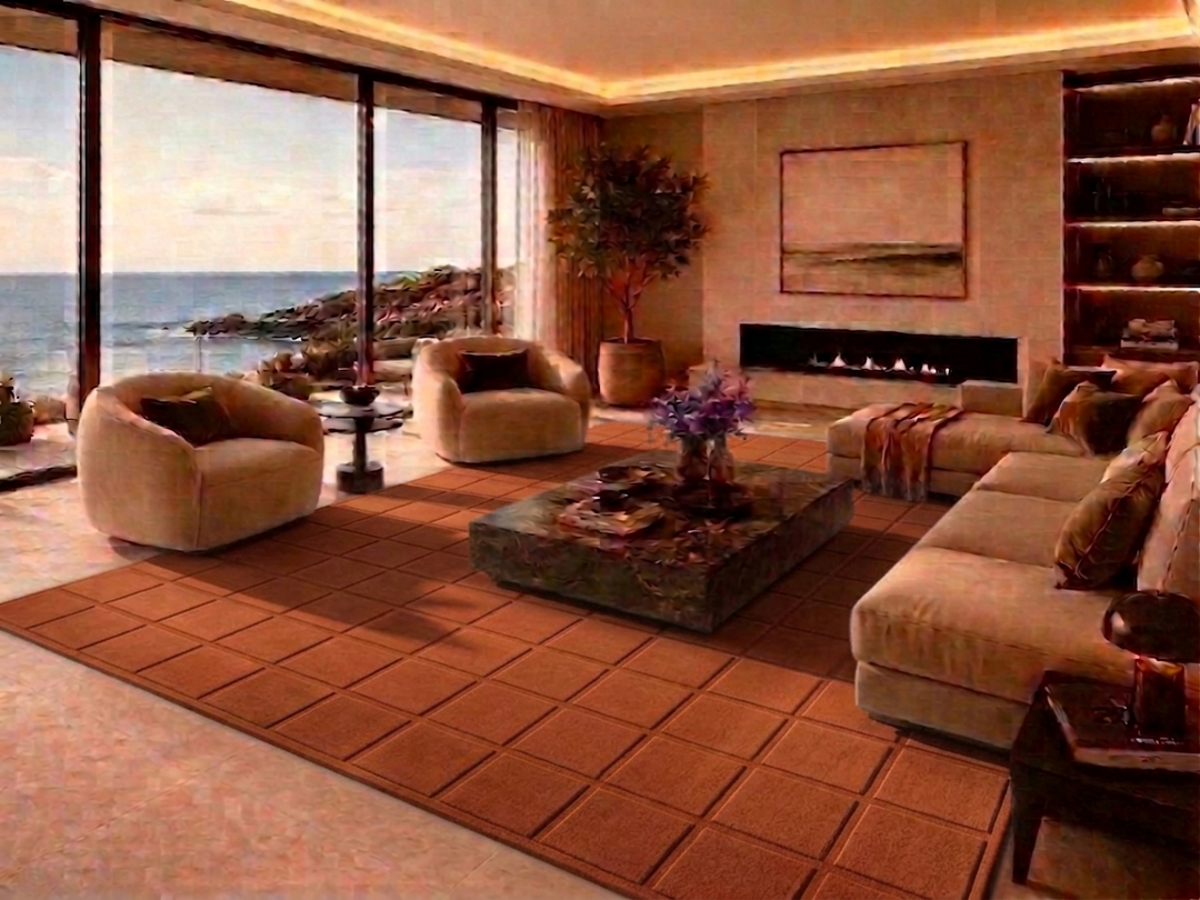 Forma Modern Rug 100% Wool Terracotta Flame Color Hand Tufted Rug
