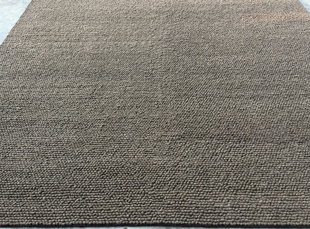 Pebbles Brown Hand Woven Wool and Cotton Blend Rug