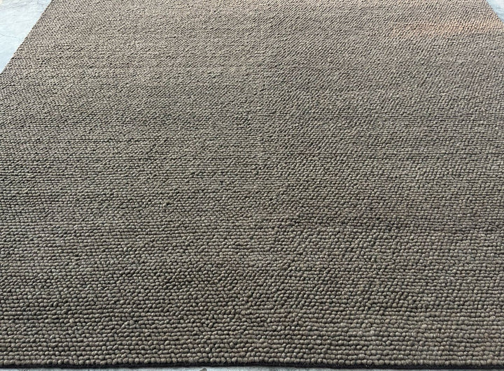 Pebbles Brown Hand Woven Wool and Cotton Blend Rug