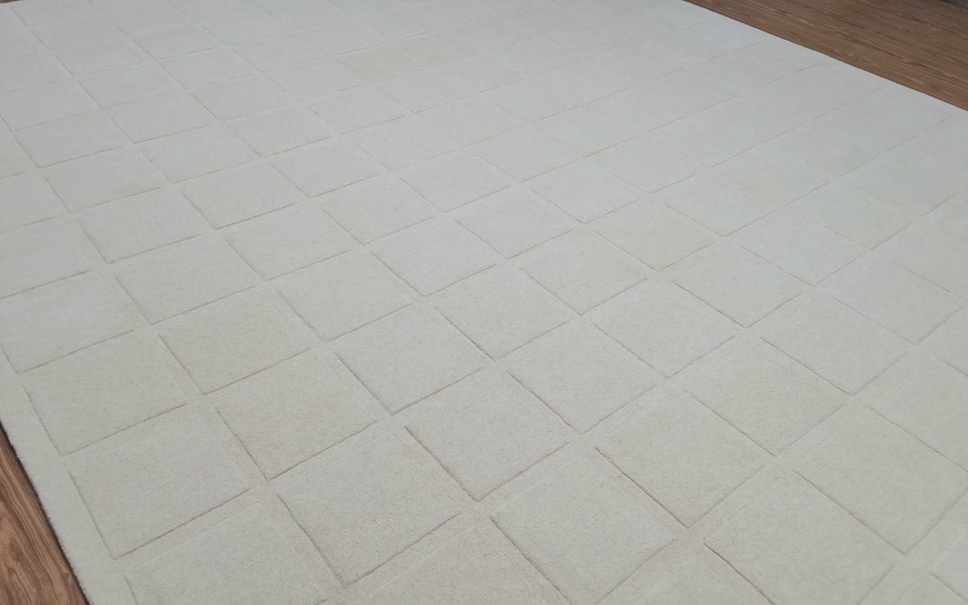 Forma Modern Rug 100% Wool Ivory Color Hand Tufted Rug