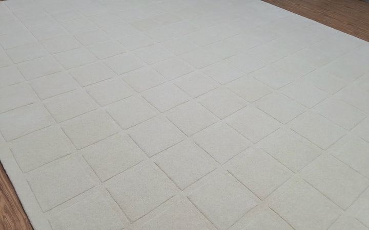 Forma Modern Rug 100% Wool Ivory Color Hand Tufted Rug
