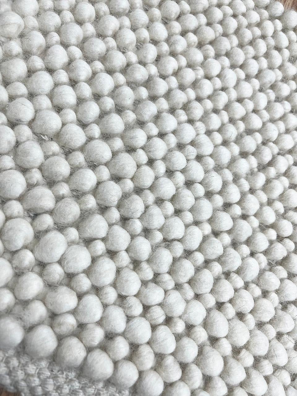 Pebbles Cherry White Hand-Woven NZ Wool Rug