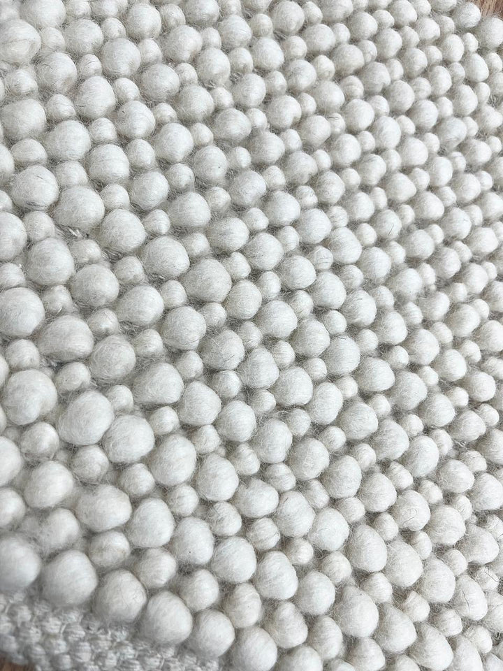 Pebbles Cherry White Hand-Woven NZ Wool Rug