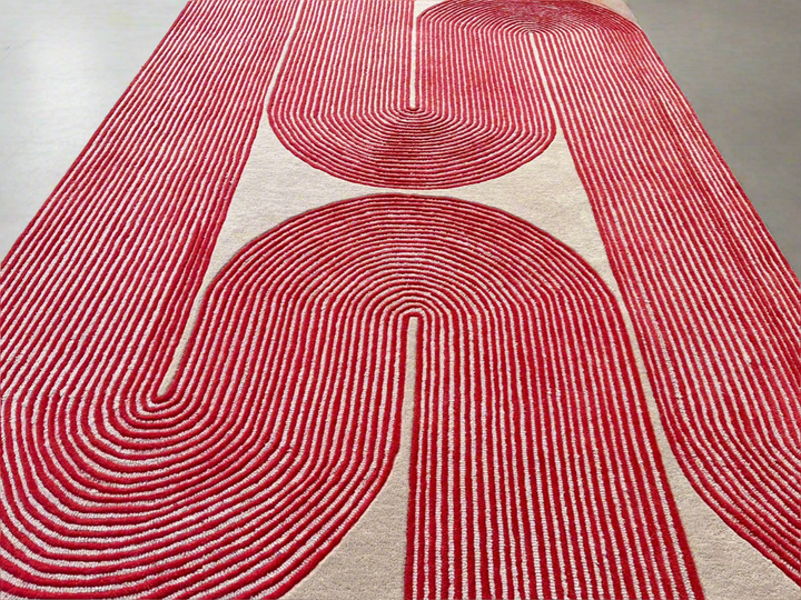 ARIA Viper Modern Rug 100% Wool Watermelon Hand Tufted Rug