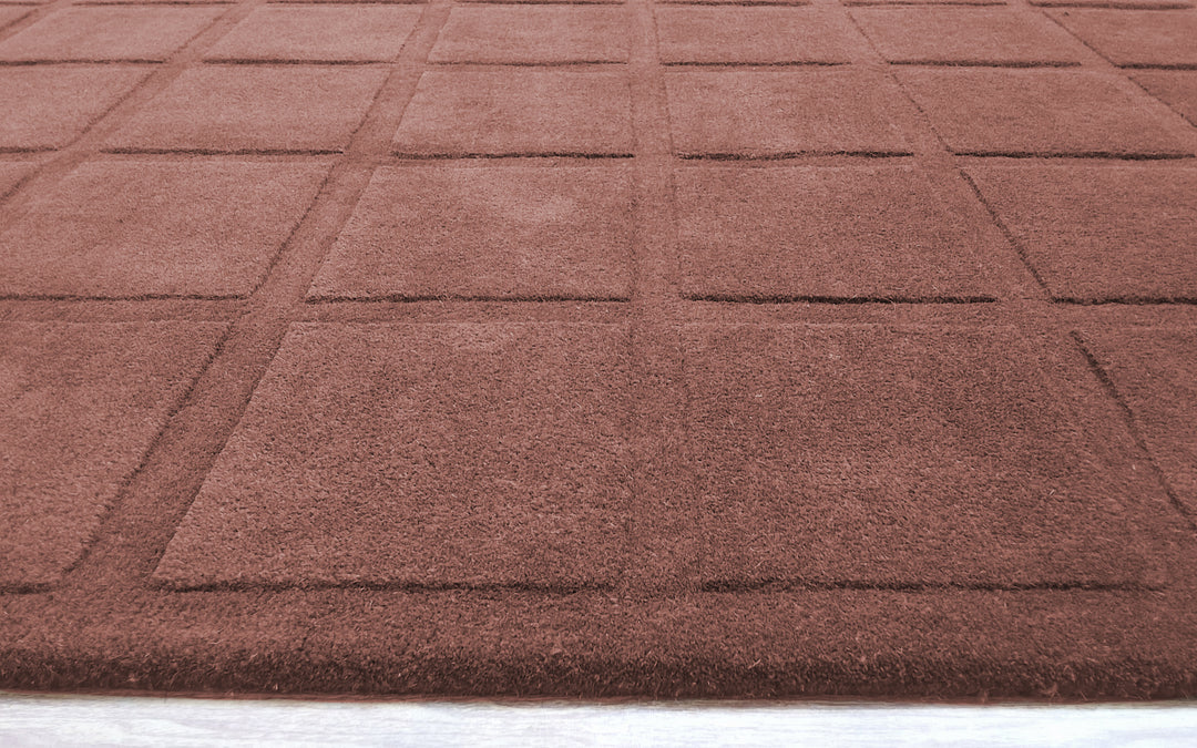 Forma Modern Rug 100% Wool Red Mahogany Color Hand Tufted Rug