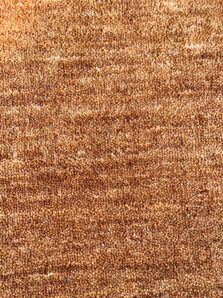 Veloura Burnt Amber Color Handloom Knotted Rug 100% Pure Wool