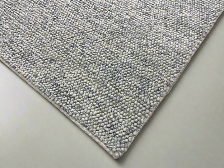 Pebbles Pure Oyster Wool Hand Woven Rug