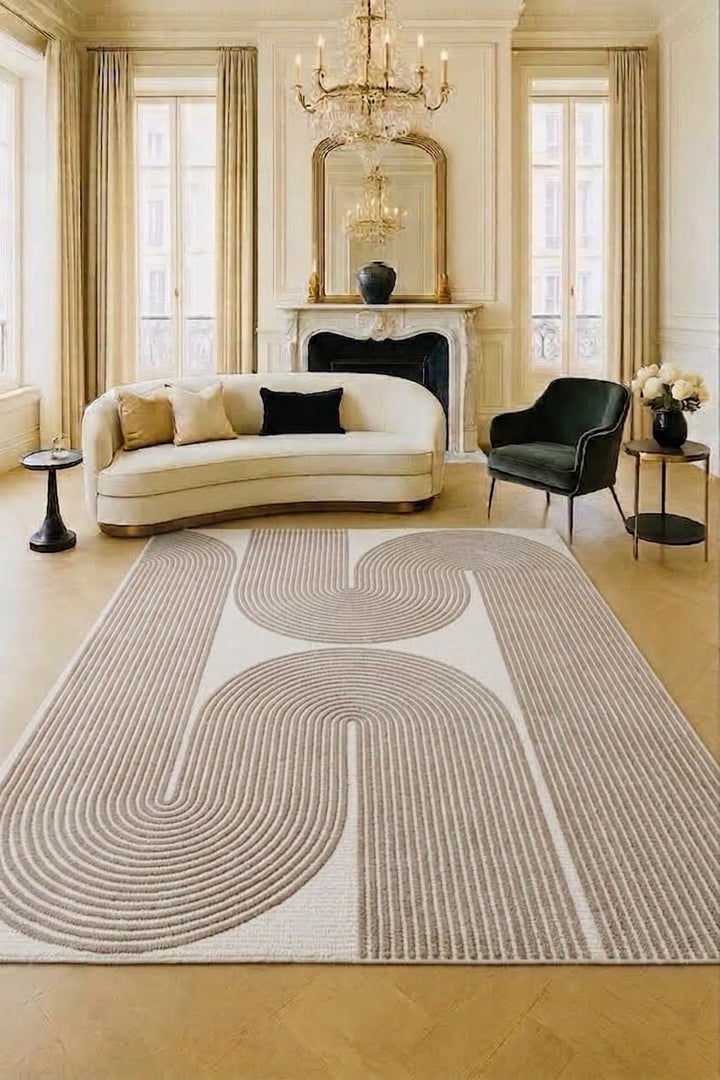 ARIA Viper Modern Rug 100% Wool Grey and Ivory Hand Tufted Rug