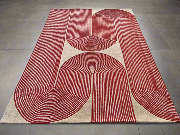 ARIA Viper Modern Rug 100% Wool Watermelon Hand Tufted Rug