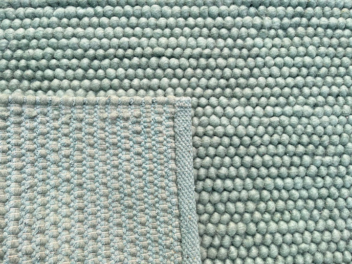 Pebbles Green Wool Hand Woven Rug