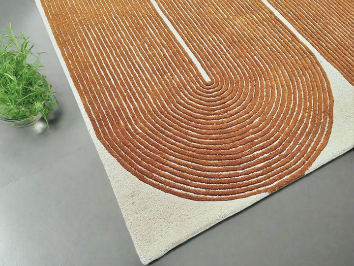 ARIA Viper Modern Rug 100% Wool Gold color Hand Tufted Rug