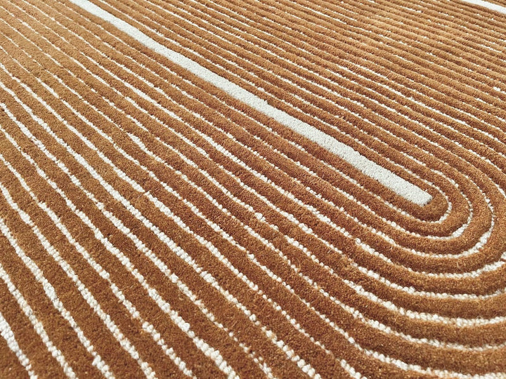 ARIA Viper Modern Rug 100% Wool Gold color Hand Tufted Rug
