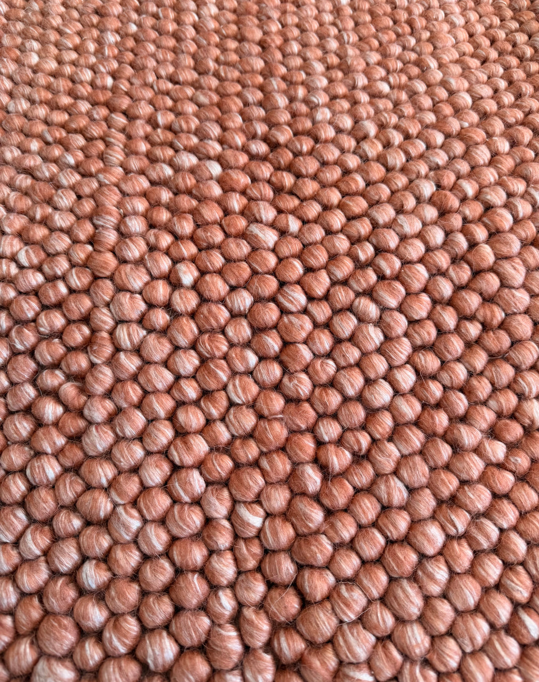 Pebbles Orange and Ivory Color Hand-Woven Wool Rug