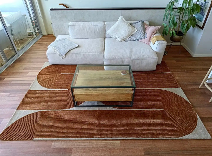 ARIA Viper Modern Rug 100% Wool Gold color Hand Tufted Rug