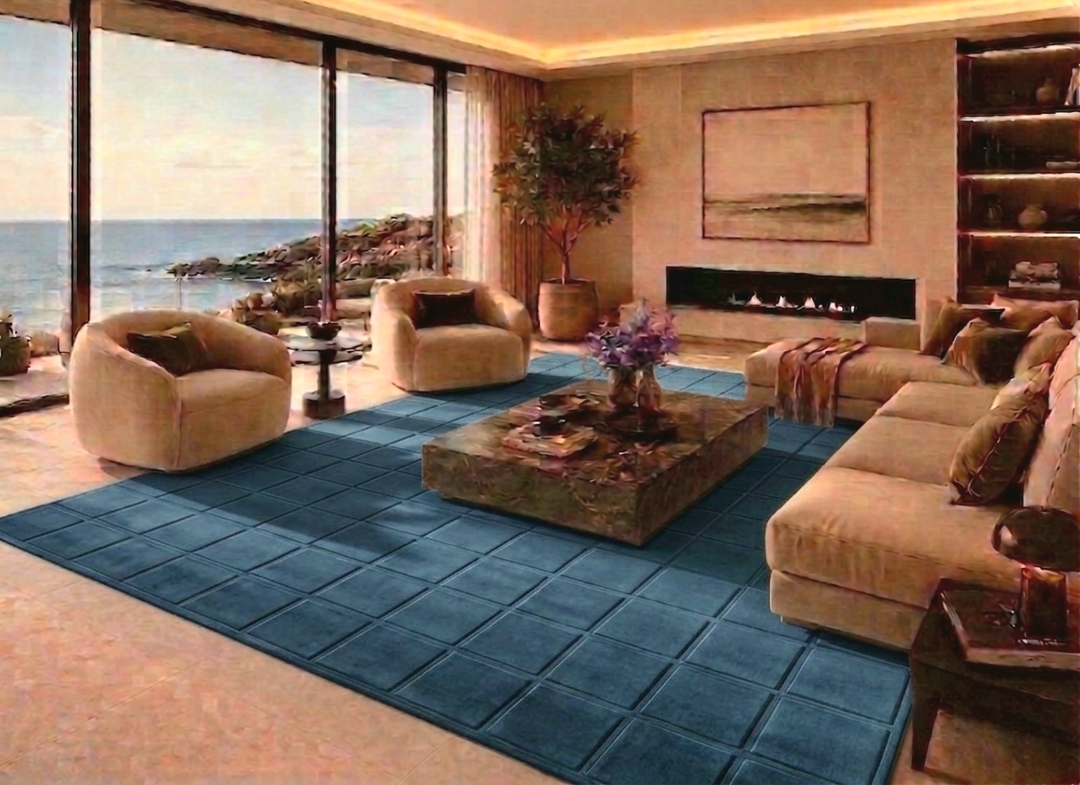 Forma Modern Rug 100% Wool Blue Color Hand Tufted Rug