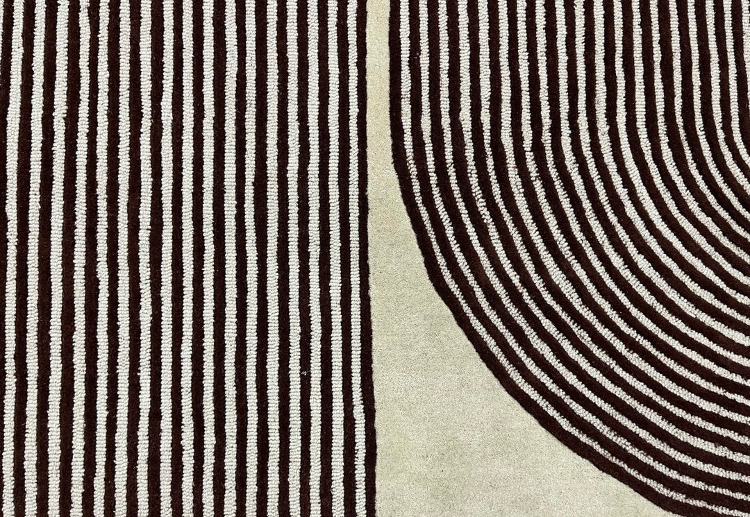 ARIA Viper Modern Rug 100% Wool Brown Hand Tufted Rug