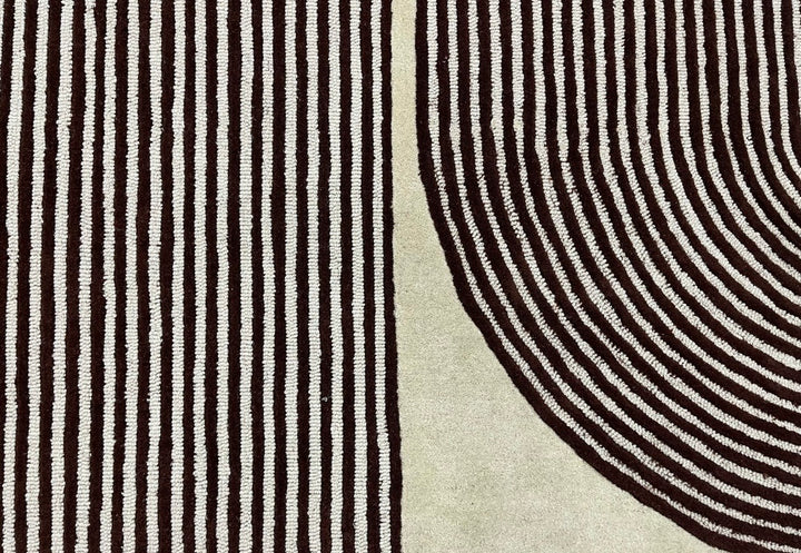 ARIA Viper Modern Rug 100% Wool Brown Hand Tufted Rug