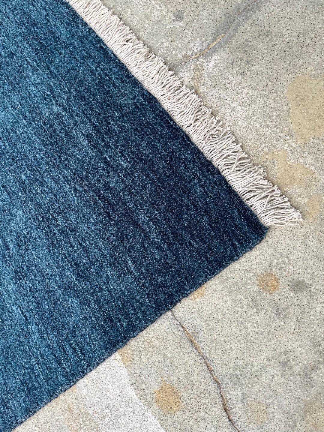 Dazzle Midnight Blue Color Handloom Knotted Rug 100% Pure Wool