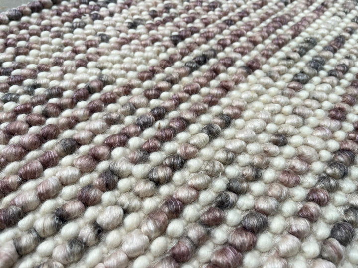 Pebbles Cherry Mosaic Ivory Drift Hand Woven Wool Rug