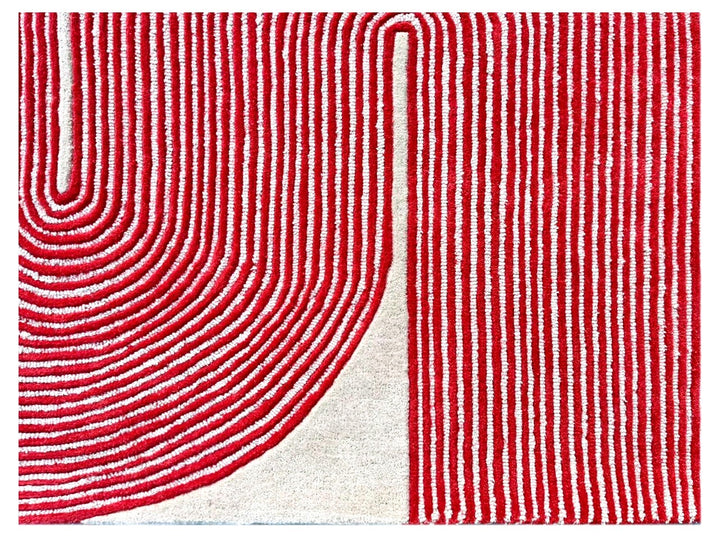 ARIA Viper Modern Rug 100% Wool Watermelon Hand Tufted Rug