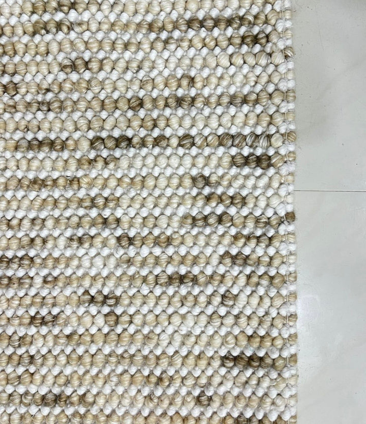 Pebbles Beige Stone River Hand Woven Wool Rug