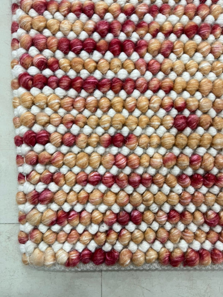 Pebbles Cherry Orange and Red Hand Woven Wool Rug
