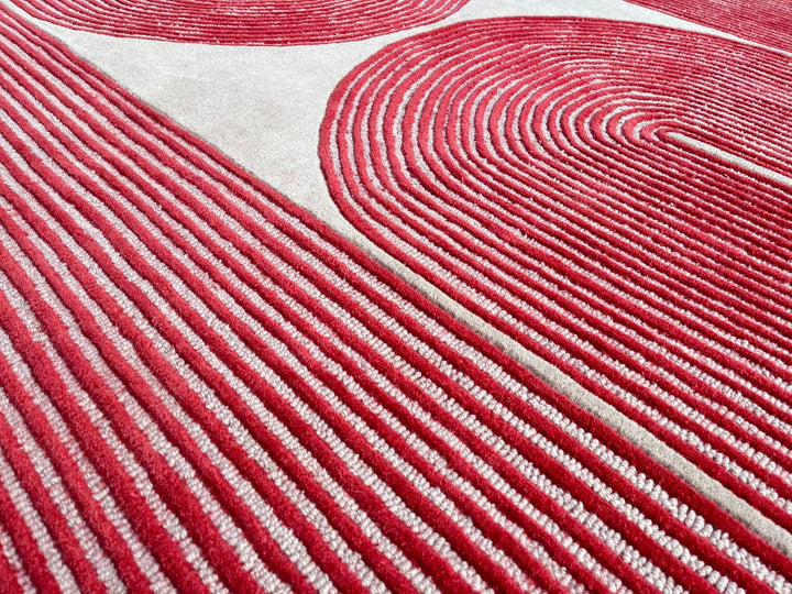 ARIA Viper Modern Rug 100% Wool Watermelon Hand Tufted Rug